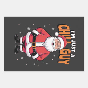 Feuille De Papier Cadeau Je ne suis qu'un type de frisson Mème Noël drôle 2