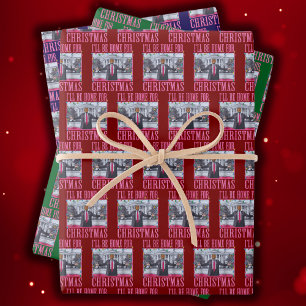 Feuille De Papier Cadeau Je serai à la maison pour Noël drôle Trump Santa H
