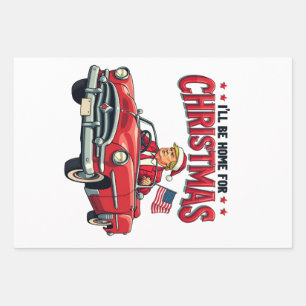 Feuille De Papier Cadeau Je serai à la maison pour Noël Trump a gagné l'éle