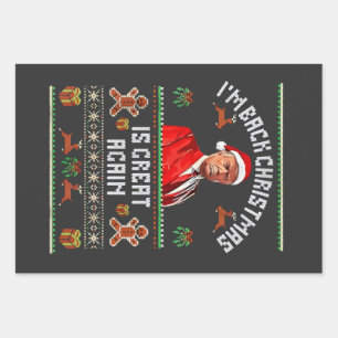 Feuille De Papier Cadeau Je suis de retour, Noël est à nouveau génial Élect