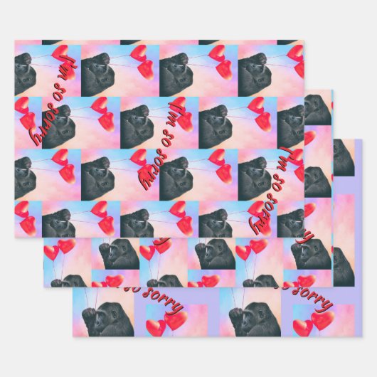 Feuille De Papier Cadeau "Je suis désolé, (Lot)