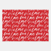 Feuille De Papier Cadeau Je t'aime et le coeur (Devant 2)