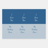 Feuille De Papier Cadeau Je t'aime Mon bloc de couleur bleu foncé (Devant)