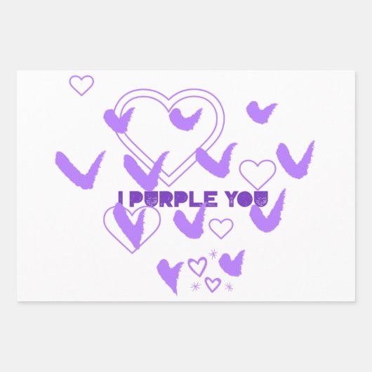 Feuille De Papier Cadeau  Je Vous Purple (Devant)