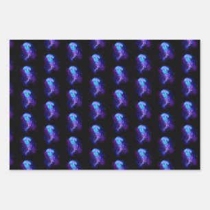 Feuille De Papier Cadeau Jellyfish éclatante couleur