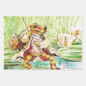 Feuille De Papier Cadeau “Jeremy Fisher Catches a Fish” by Beatrix Potter (Devant)