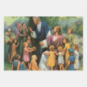 Feuille De Papier Cadeau Jésus-Christ Bénédiction des enfants, Religion Vin (Devant 2)