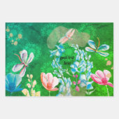 Feuille De Papier Cadeau jeu d'aquarelles de libellules (Devant)