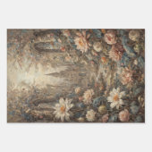 Feuille De Papier Cadeau Jeu de 3 - Beauté Fleur intemporelle - Découpage - (Devant 2)