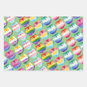 Feuille De Papier Cadeau Jeu de 3 chats à queue (Devant 3)