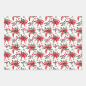 Feuille De Papier Cadeau Jeu de 3 Fêtes de Noël (Devant)