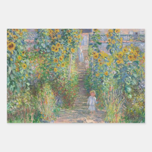 Feuille De Papier Cadeau Jeu de 3 Monet Peintures Noël (Devant 2)