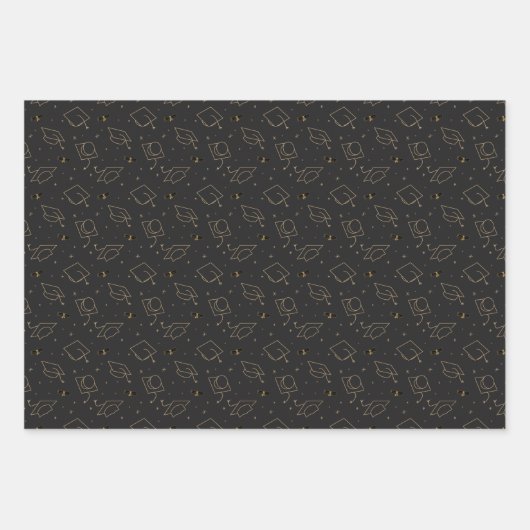 Feuille De Papier Cadeau Jeu de capuchon noir (Devant 2)