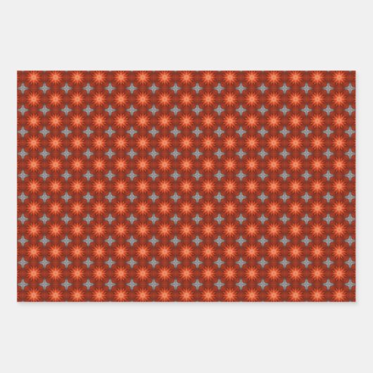 Feuille De Papier Cadeau Jeu de Motifs géométriques Fuzz Peach 2 (Devant)