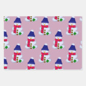 Feuille De Papier Cadeau Jeu de Noël de neigeurs doux beignets (Devant 2)