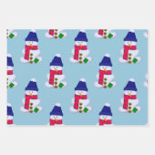 Feuille De Papier Cadeau Jeu de Noël de neigeurs doux beignets (Devant)