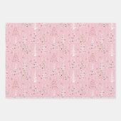 Feuille De Papier Cadeau Jeu de Noël rétro 2 rose Noël (Devant 2)