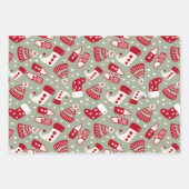 Feuille De Papier Cadeau Jeu de Noël tiré à la main de 3 (Devant)