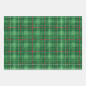 Feuille De Papier Cadeau Jeu de Noël vert (Devant)