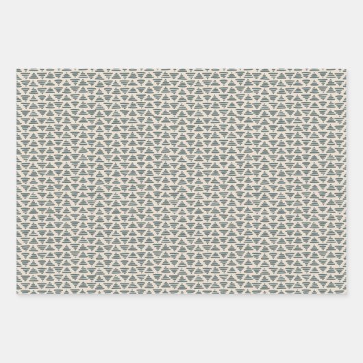 Feuille De Papier Cadeau Jeu de Noël vert Scandi (Devant)