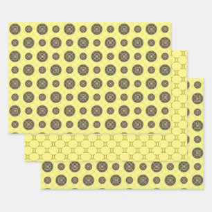 Feuille De Papier Cadeau Jeu de papiers d'enveloppement Mandala Gemini
