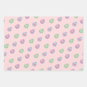 Feuille De Papier Cadeau Jeu de Printemps Lapines de Pâques, Fleurs et Oeuf (Devant 3)