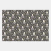 Feuille De Papier Cadeau Jeu de trois mignons fantômes de dentelle d'Hallow (Devant)