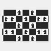 Feuille De Papier Cadeau Jeu d'échecs du chevalier noir (Devant 3)