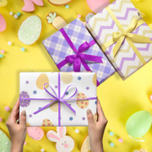 Jeu d'oeufs de pâques violets multicolores de 3