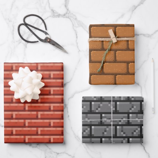 Feuille De Papier Cadeau Jeu vidéo à 8 bits du pack n° 1 (Recto)