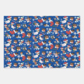 Feuille De Papier Cadeau JJ motif de Noël_ Noël_Bleu (Devant 3)