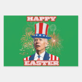 Feuille De Papier Cadeau Joe Biden Bonne Pâques (Devant 3)