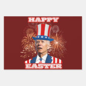 Feuille De Papier Cadeau Joe Biden Bonne Pâques (Devant 2)