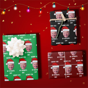 Feuille De Papier Cadeau Joe Biden Confus Patriotique Joyeux Noël