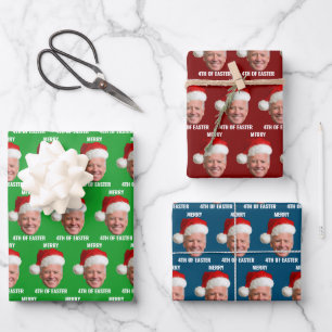 Feuille De Papier Cadeau Joe Biden Joyeux 4 de Noël de Pâques