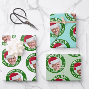 Feuille De Papier Cadeau Joe Santa Hat - L'homme de Dieu a un joyeux Noël