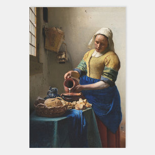Feuille De Papier Cadeau Johannes Vermeer - La Milkmaid