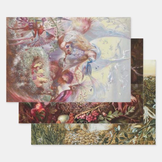 Feuille De Papier Cadeau John Fitzgerald Fantasy Fine Art Fée (Lot)