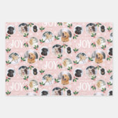 Feuille De Papier Cadeau Joie de Noël Joy Snowflake ensemble photo Collage (Devant 2)