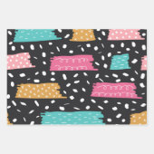 Feuille De Papier Cadeau Joli Abstrait Doodle Stripes Strokes (Devant)