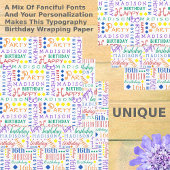 Feuille De Papier Cadeau Joli Anniversaire Arc-en-ciel N'importe quel âge A