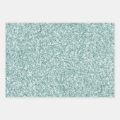 Feuille De Papier Cadeau Joli Aqua Mint Glitzy Parties scintillant (Devant)