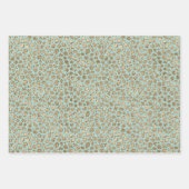 Feuille De Papier Cadeau Joli Aqua Mint Gold Dots étincelants Leopard (Devant 3)
