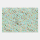Feuille De Papier Cadeau Joli Aqua Mint Gold Dots étincelants Leopard (Devant 2)