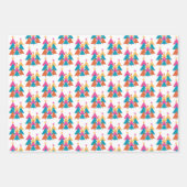 Feuille De Papier Cadeau Joli arbre de Noël rose Turquoise (Devant)