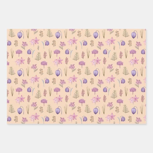 Feuille De Papier Cadeau Joli Baby shower de jardin Fleurs Anniversaire de (Devant)