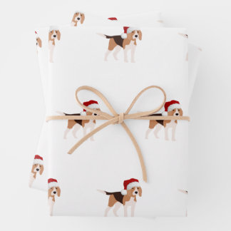 Feuille De Papier Cadeau Joli Beagle de Noël