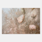 Feuille De Papier Cadeau Joli Beige Blush Boho Floral (Devant 3)