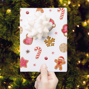 Feuille De Papier Cadeau Joli biscuit de Noël au gingembre