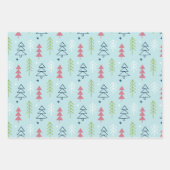 Feuille De Papier Cadeau Joli bleu vert rose Arbre de Noël Motif cadeau (Devant)